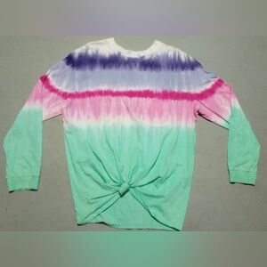 No Boundaries Pastel Tie-Dye Long Sleeve Tee, Size 19 (Juniors)